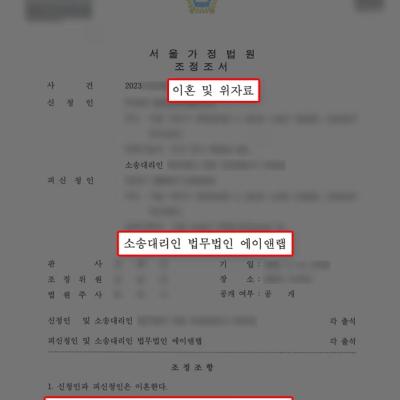 배우자의 외도 의심에 반박해 위자료 전액 기각시키며 이혼조정 성립